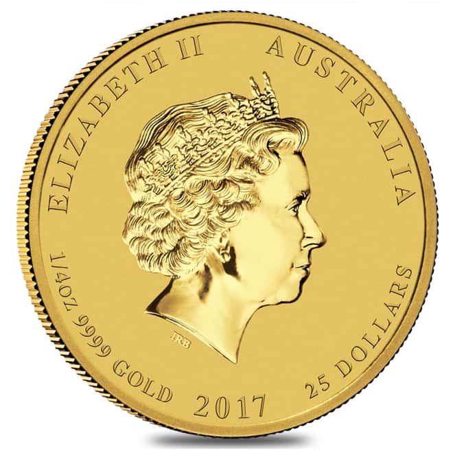 2017 1/4 oz Gold Lunar Year of The Rooster BU Australia Perth Mint (In Capsule)