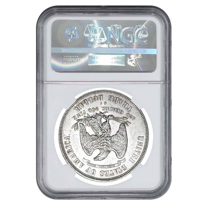 1875 CC $1 Silver Trade Dollar Coin NGC AU Details