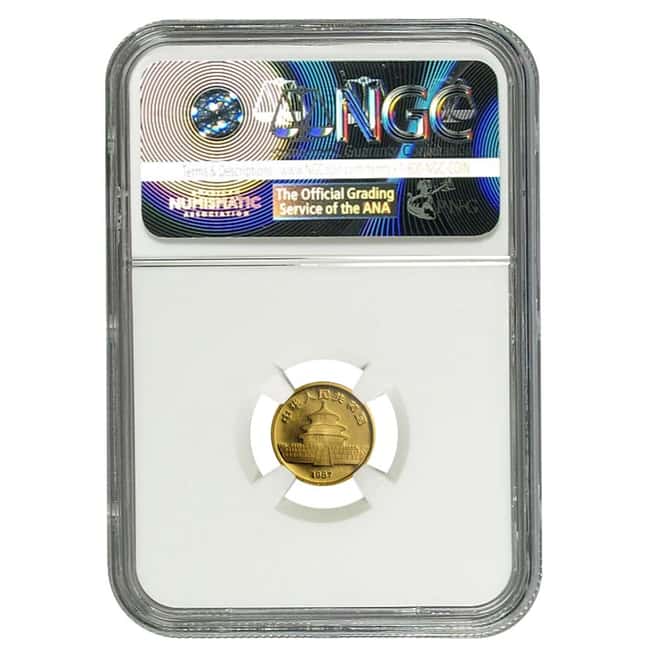 1987-S China 1/20 oz 5 Yuan Gold Panda NGC UNC Details