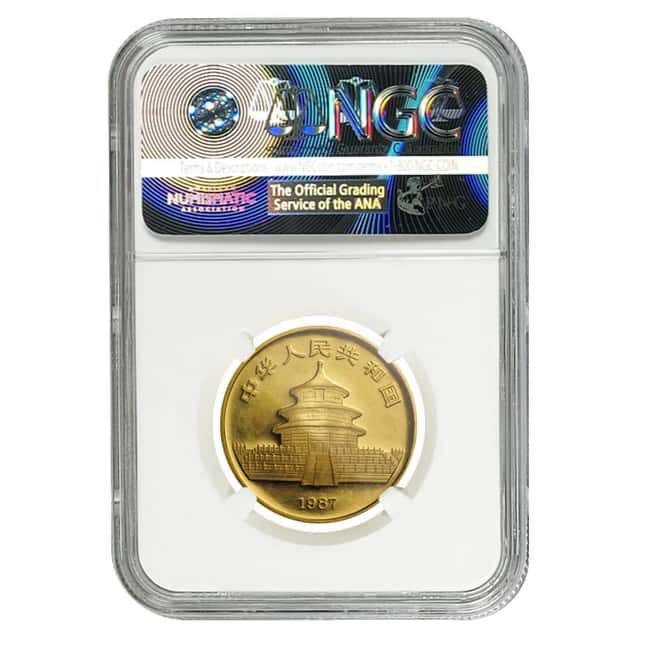 1987-S China 1/2 oz Gold Panda 50 Yuan NGC MS 69