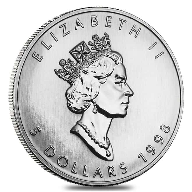 1998 $5 Canadian 1 oz Silver Maple Leaf BU (Sealed)
