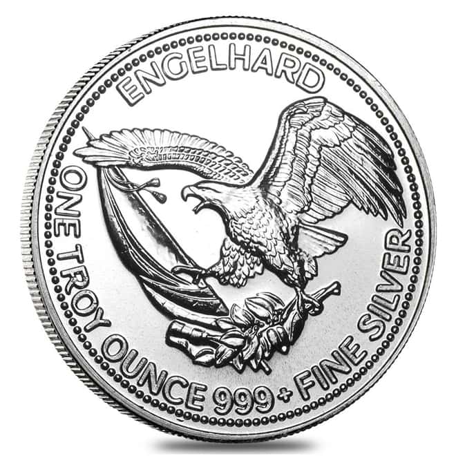 1986 Engelhard American Prospector 1oz .999 Fine Silver Round – Eagle Reverse Design