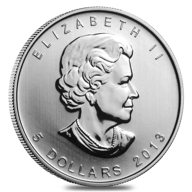 2013 1 oz Canadian 25th Anniversary Silver Maple Leaf Coin (25-Coin Tube)