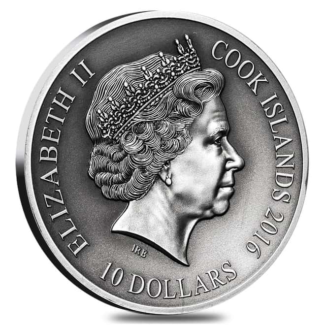2016 2 oz Cook Islands Silver Norse Gods Sif Ultra High Relief Antiqued w/COA (In Capsule)