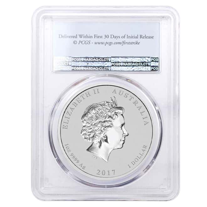 2017 1 oz Silver Year of The Rooster Australia Perth Mint PCGS MS 70 First Strike