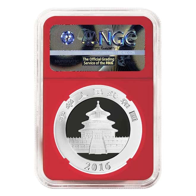 2017 30 gram Chinese Silver Panda 10 Yuan NGC MS 70 Early Releases Red Holder