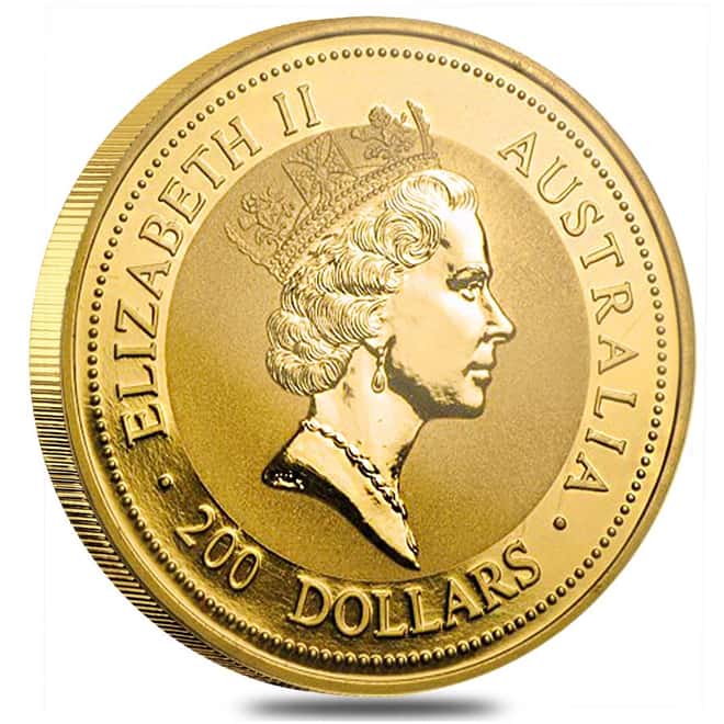 2009 2 oz Australian Kangaroo $200 Gold Coin .9999 Fine Gold In Cap