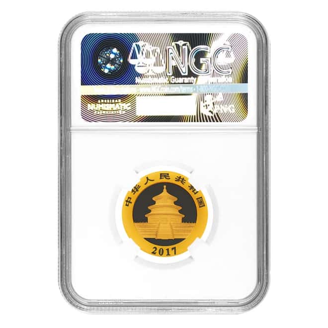 2017 3 Gram Chinese Gold Panda 50 Yuan NGC MS 70 Early Releases