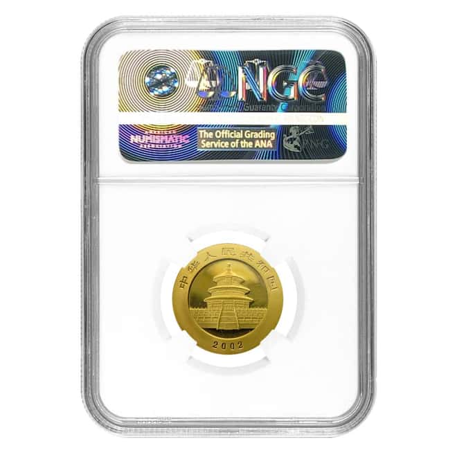 2002 1/4 oz China Gold Panda 100 Yuan NGC MS 65