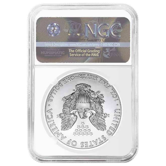 2017 1 oz Silver American Eagle $1 Coin NGC MS 69 Early Releases (225th Ann. Label)