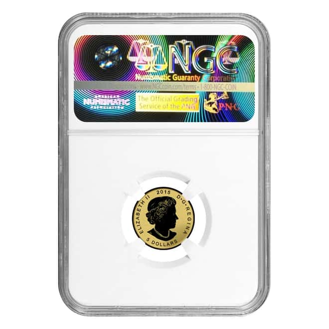 2015 1/10 oz Gold Canadian Maple Leaf E=mc2 Privy NGC PF 69 FDOI