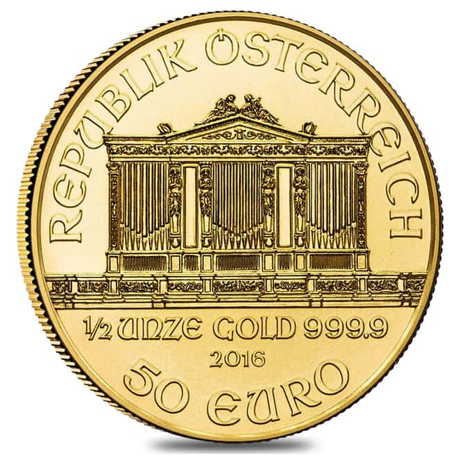2016 1/2 oz Austrian Gold Philharmonic Coin BU