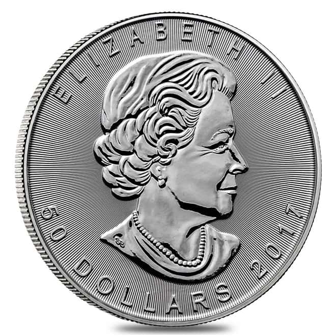 2017 1 oz Platinum Canadian Maple Leaf Coin $50 .9995 Fine BU