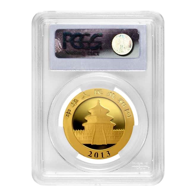 2013 1 oz China Gold Panda 500 Yuan PCGS MS 70 First Strike