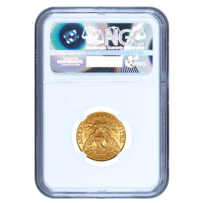 1883 $5 Liberty Head Half Eagle Gold Coin NGC AU 58
