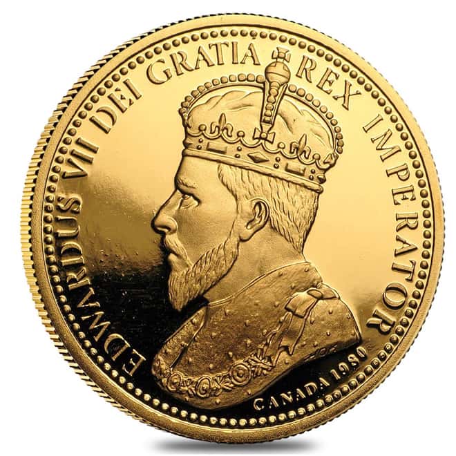 1980 Canada 1 oz Gold Round JM Edward VII Beaver/Castor (w/Box & COA)