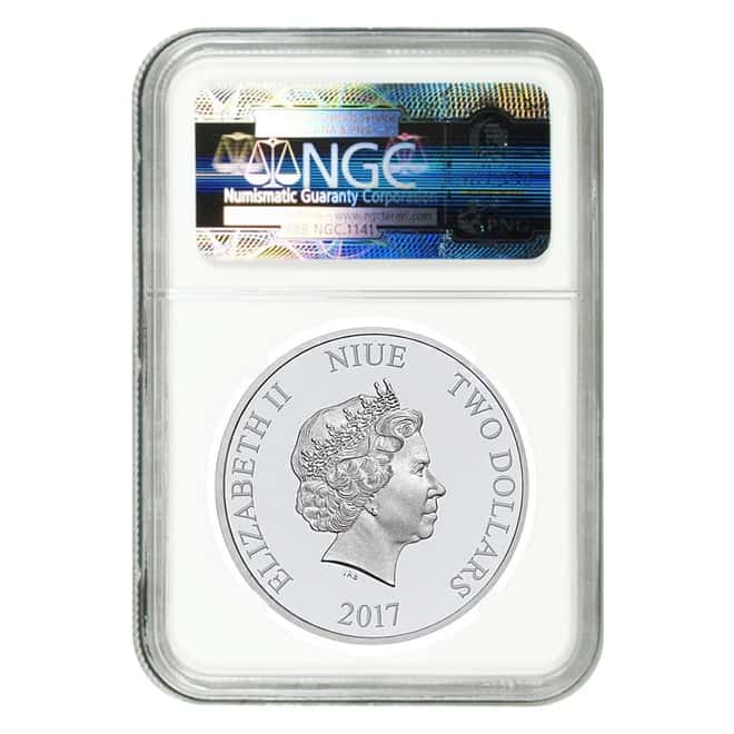 2017 1 oz Niue Silver $2 Disney Steamboat Willie NGC MS 70 Early Releases
