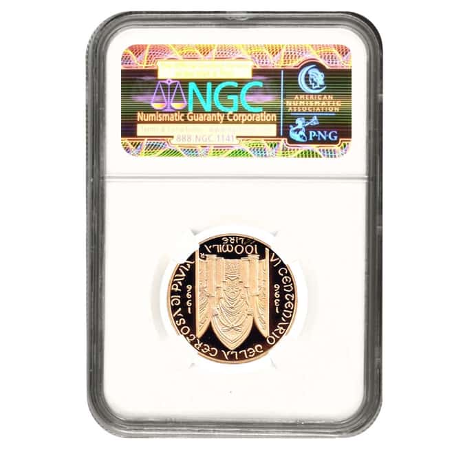 1996 R Italy 100000 Lire Certosa Di Pavia Gold Coin NGC PF 69 UCAM
