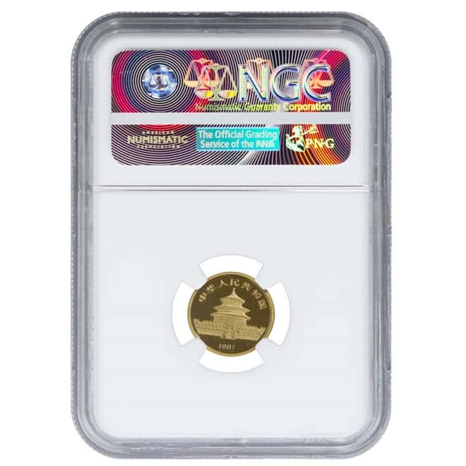 1987 P 1/10 oz China Gold Panda 10 Yuan NGC PF 69 Ultra Cameo