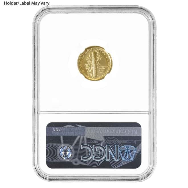 2016 W 1/10 oz Mercury Dime Centennial Gold Coin NGC SP 70