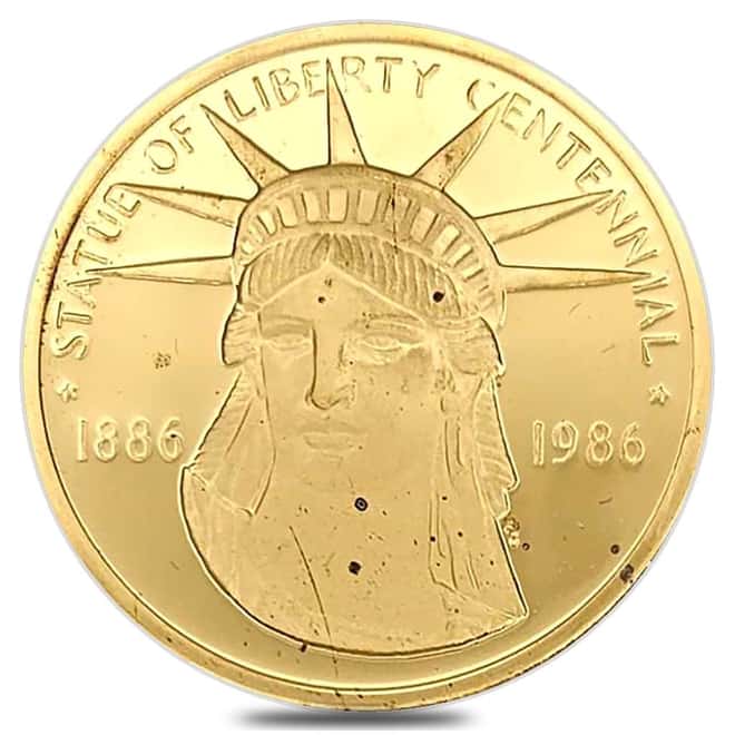 10.1 oz JM Statue Of Liberty Centennial Gilded Silver 12-Medal Set