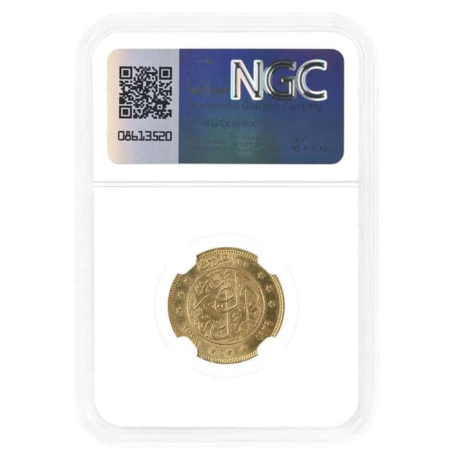 AH1348//1929 Egypt 100 Piastres Fuad Gold Coin NGC MS 63