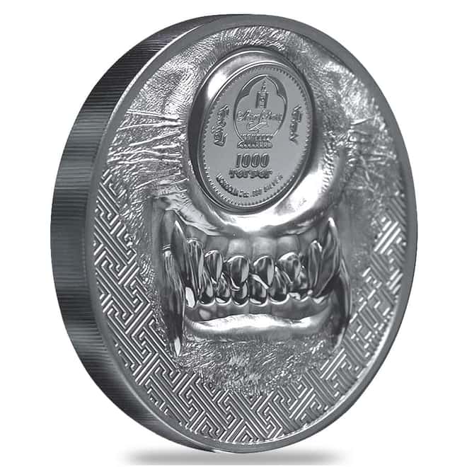 2021 2 oz Silver Mystic Wolf Coin Mongolia .999 Fine (w/Box & COA)