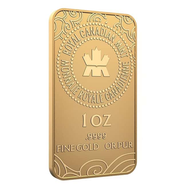 2025 1 oz Royal Canadian Mint RCM Lunar Snake Gold Bar .9999 Fine (in Assay)