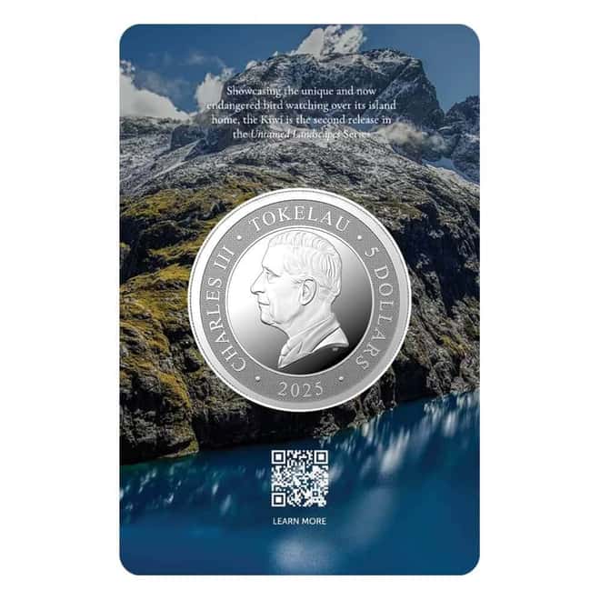 2025 Tokelau 1 oz Kiwi Untamed Landscapes Silver Coin (in Assay)