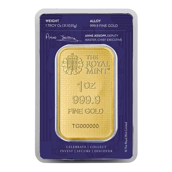 1 oz Great Britain Three Graces Gold Bar .9999 Fine (In Assay)