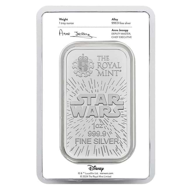 1 oz Royal Mint Star Wars Light Side Silver Bar .9999 Fine (in Assay)