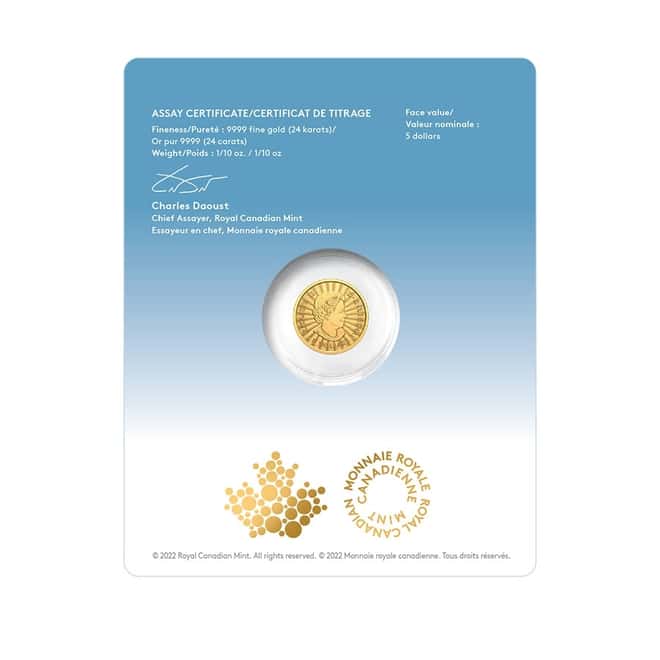 2022 Canada 1/10 oz Gold The Majestic Polar Bear Coin .9999 Fine (In Assay)
