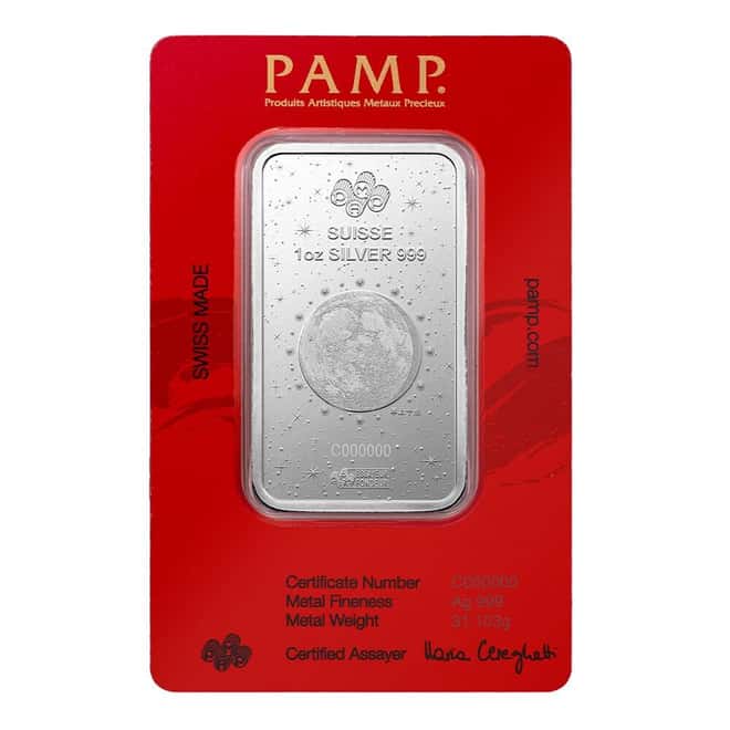2025 1 oz PAMP Suisse Lunar White Snake Silver Bar (in Assay)