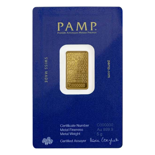 5 gram PAMP Suisse Arabian Horse Gold Bar