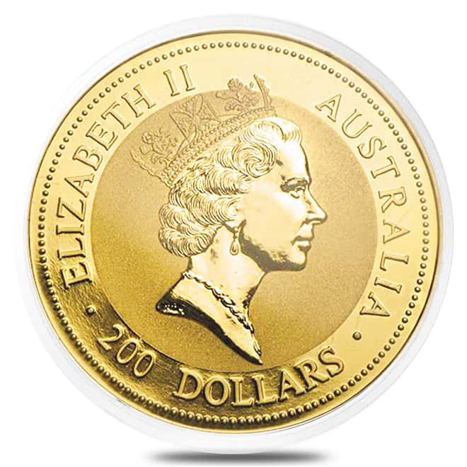 2009 2 oz Australian Kangaroo $200 Gold Coin .9999 Fine Gold In Cap