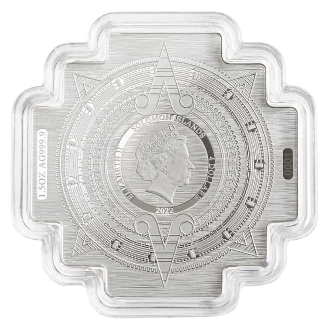 2022 1.5 oz Silver Incan House of Sun Maze Coin Solomon Islands .9999 Fine (w/Box & COA)