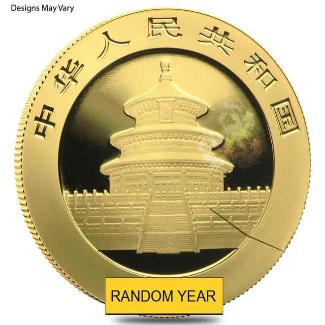 Chinese 15 gram Gold Panda .999 Fine (Random Year, Abrasions)
