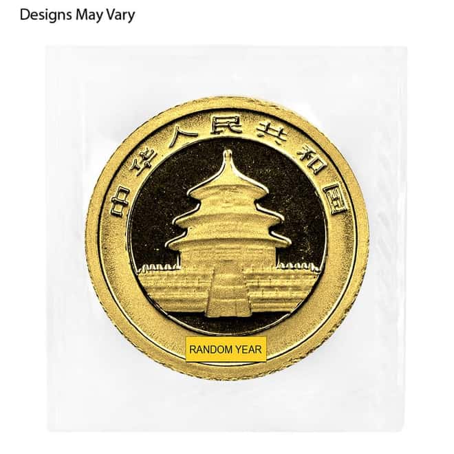 Chinese 1/20 oz Gold Panda Proof/Unc (Random Year, Sealed)