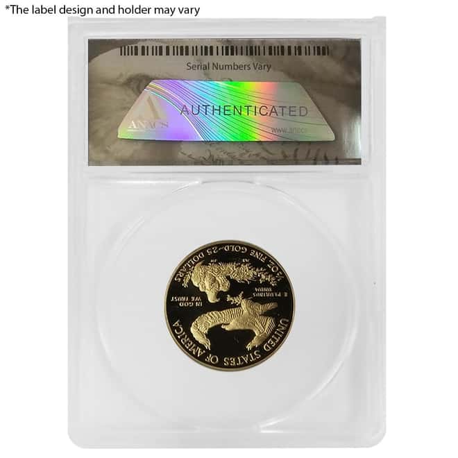 1/2 oz $25 Proof Gold American Eagle ANACS PF 70 (Random Year)