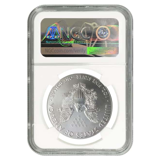 2019 1 oz Silver American Eagle $1 Coin NGC MS 70 (Don Everhart Sign Label)