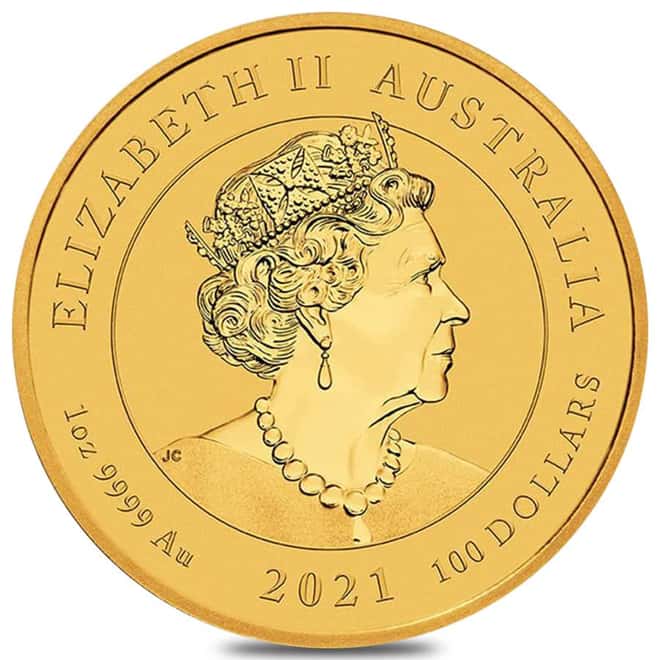2021 1 oz Gold Double Pixiu Lions BU Australian Perth Mint