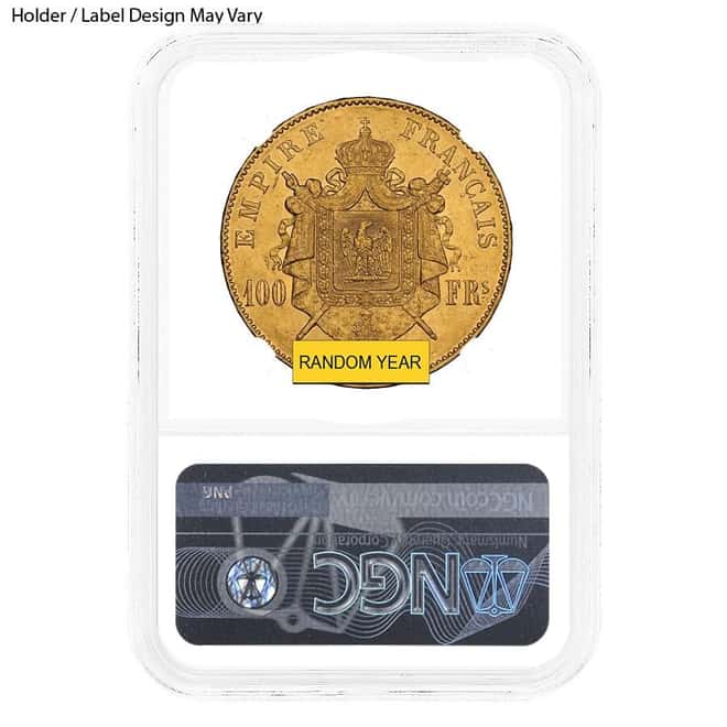 France 100 Francs Napoleon Gold Coin NGC AU 58 (Random Year)