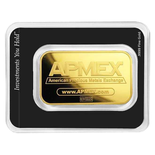 1 oz APMEX Gold Bar .9999 Fine (In Assay)