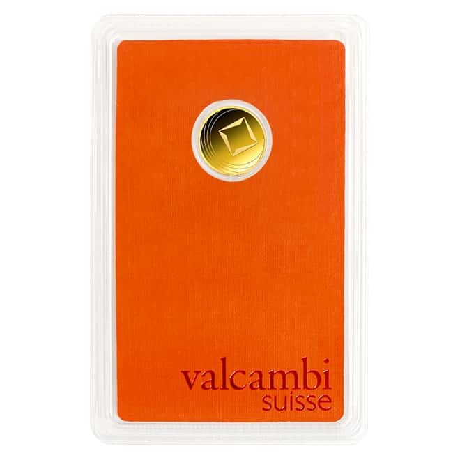 2.5 gram Gold Round Valcambi Suisse .9999 Fine (In Assay)