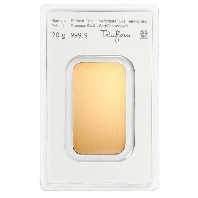 20 gram Austrian Mint Gold Bar .9999 Fine (In Assay)