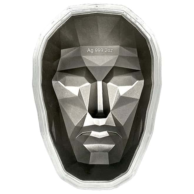 2022 South Korea 2 oz Silver Persona Mask Stacker Light Antique .999 Fine