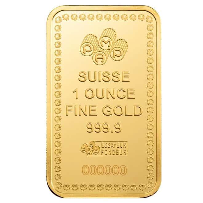 1 oz PAMP Suisse Diwali Lakshmi Gold Bar .9999 Fine (Rangoli Assay)