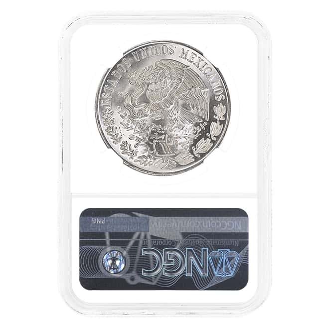 1977-1979 Mexico 100 Pesos Silver Coin NGC MS 65 (Random Year)