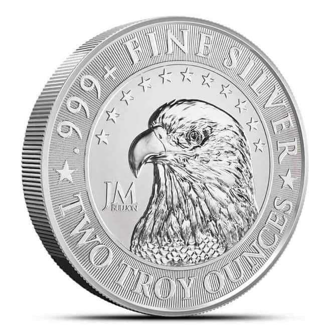 2 oz JM Bullion Eagle Silver Round .999 Fine