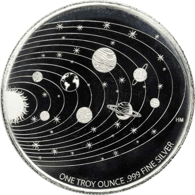 1 oz Highland Mint Colorized Alien Silver Round .999 Fine
